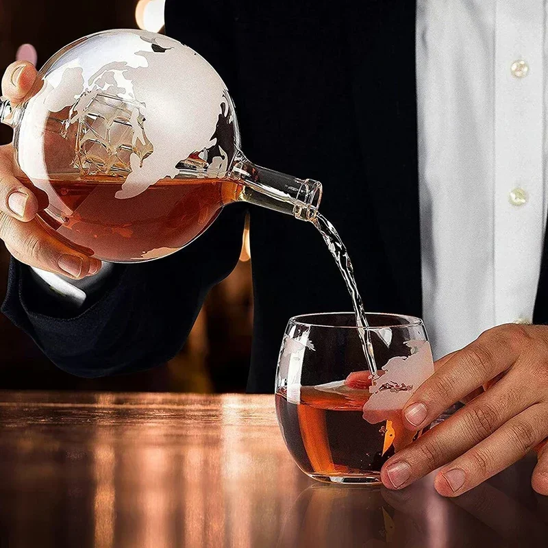 Decanter Globe Set - Yaratıcı Küre Şeklinde Dekanter Seti, Kurşunsuz