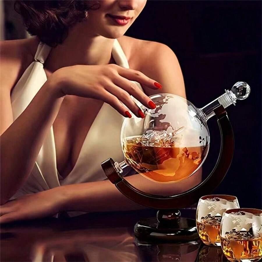 Decanter Globe Set - 1 parçalı/3 parçalı küre sürahi seti,