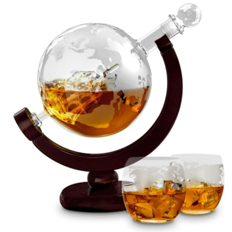 Decanter Globe Set - Kişiselleştirilebilir Küre Şeklinde Viski Sürahisi
