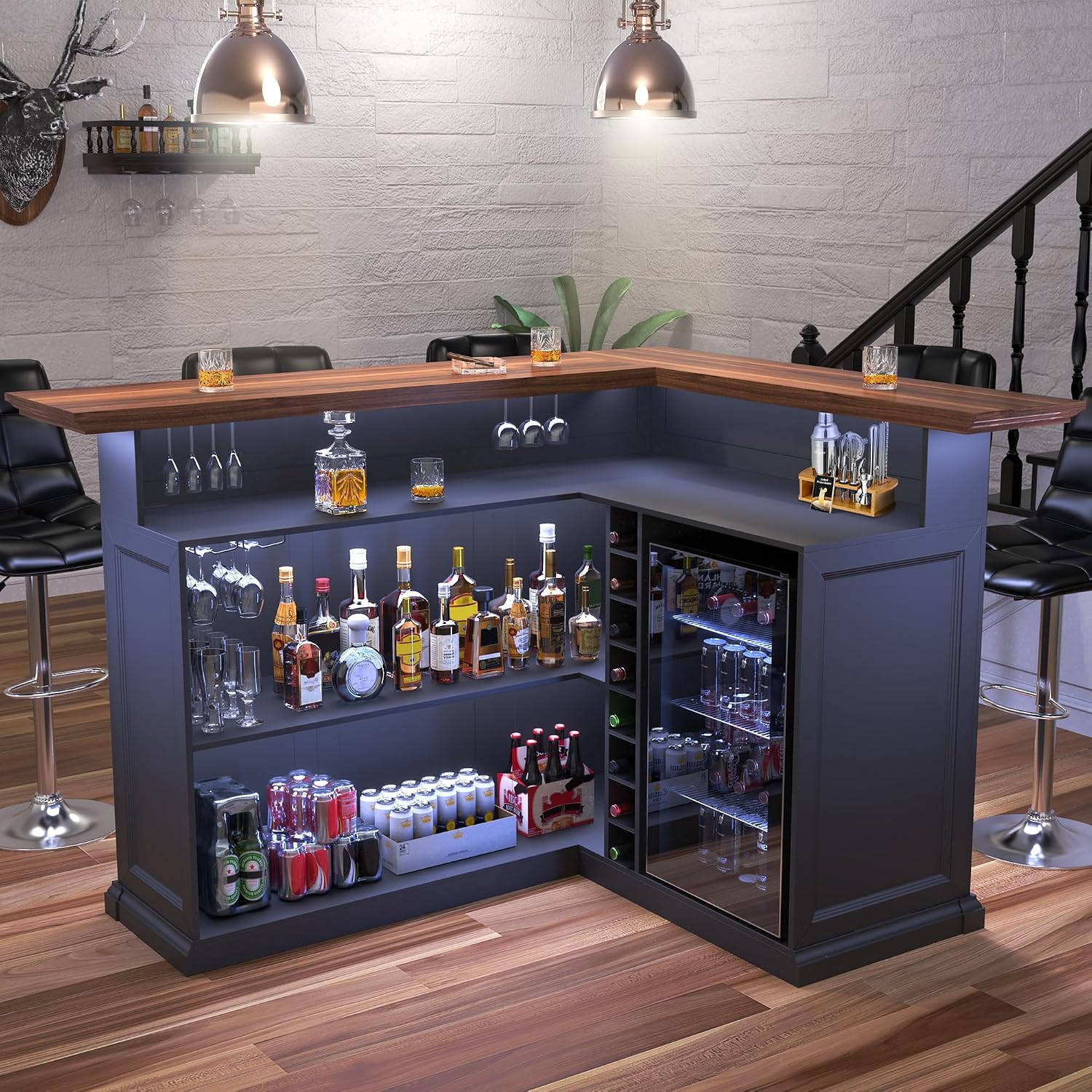 L Şeklinde Buzdolabı Alanlı Ev - Home Bar Setup incelemesi ve fiyatı